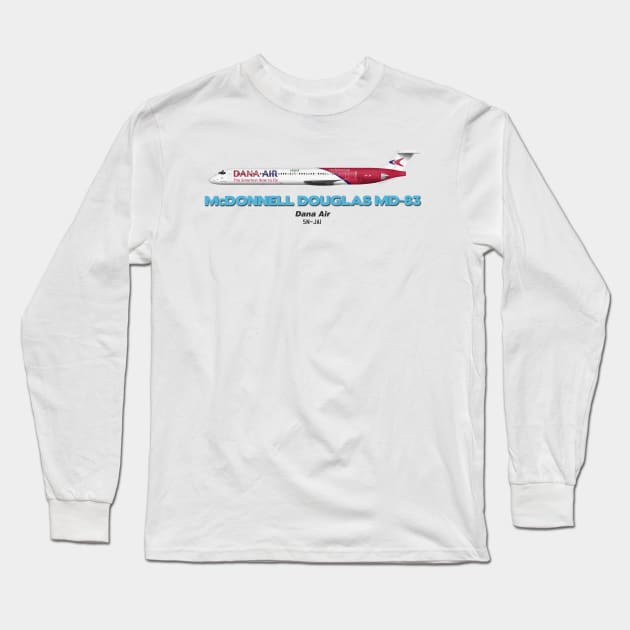 McDonnell Douglas MD-83 - Dana Air Long Sleeve T-Shirt by TheArtofFlying